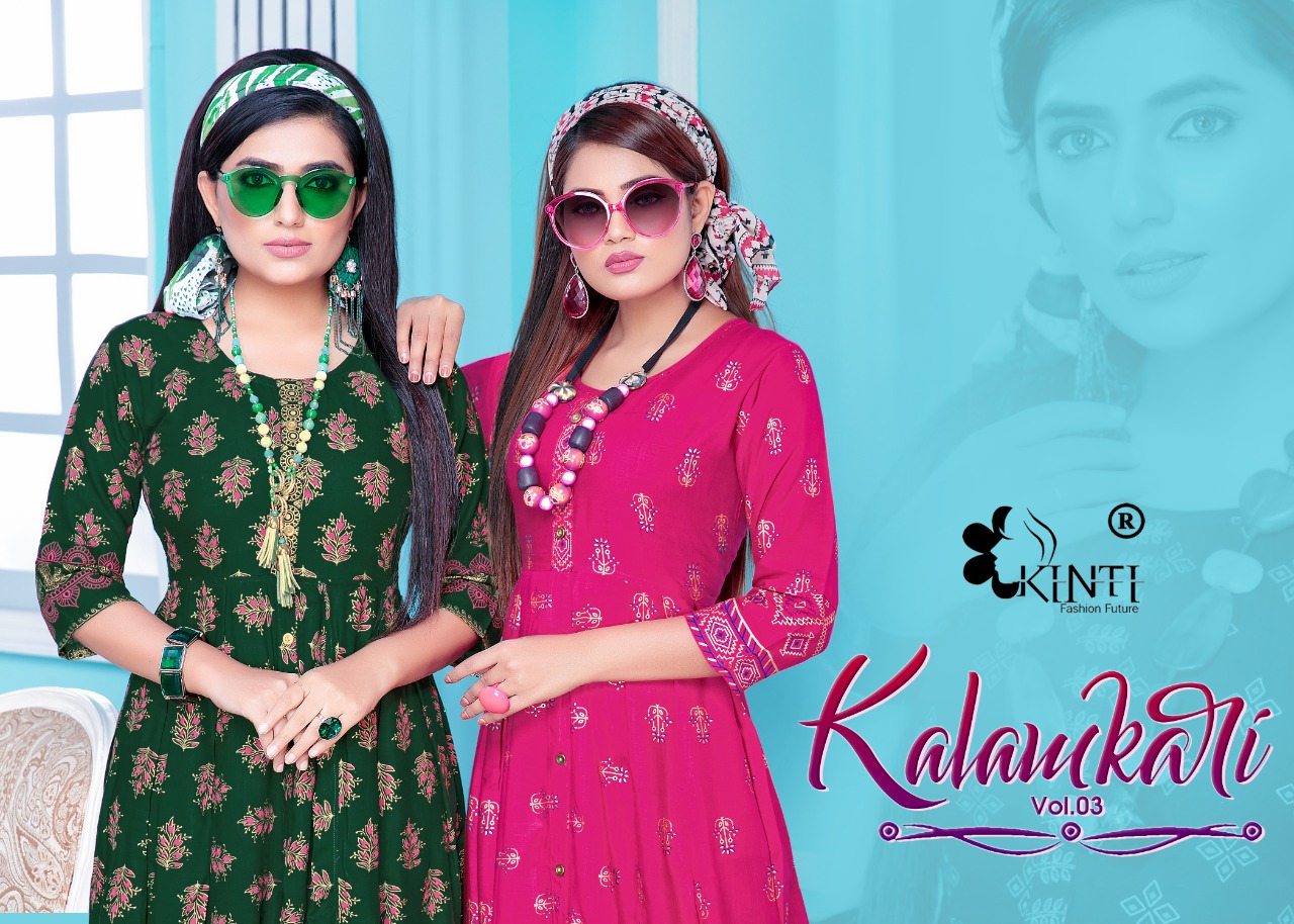 Kalamkari Vol 3 By Kinti Rayon Slub Casual Wear Kurti Catalogs For Girls Collections