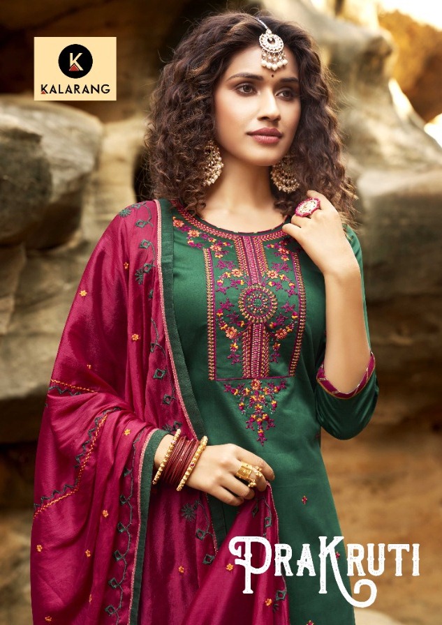 Kalarang Prakruti Jam Silk Cotton With Work Dress Materials Clothing Store In Surat Market