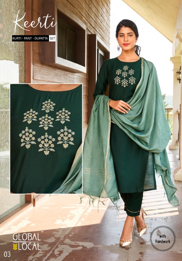 Keerti By Global Local Muslin Readymade Kurti Bottom With Dupatta