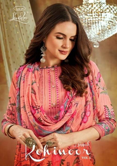 Kohinoor Vol 2 By Levisha Satin Cotton Fancy Dress Materials Supplier