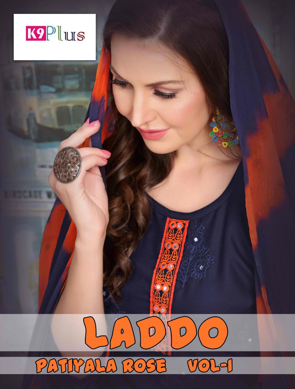 Laddo By K9 Plus Embroidery Work Rayon Readymade Patiyala Style Salwar Suits Trader