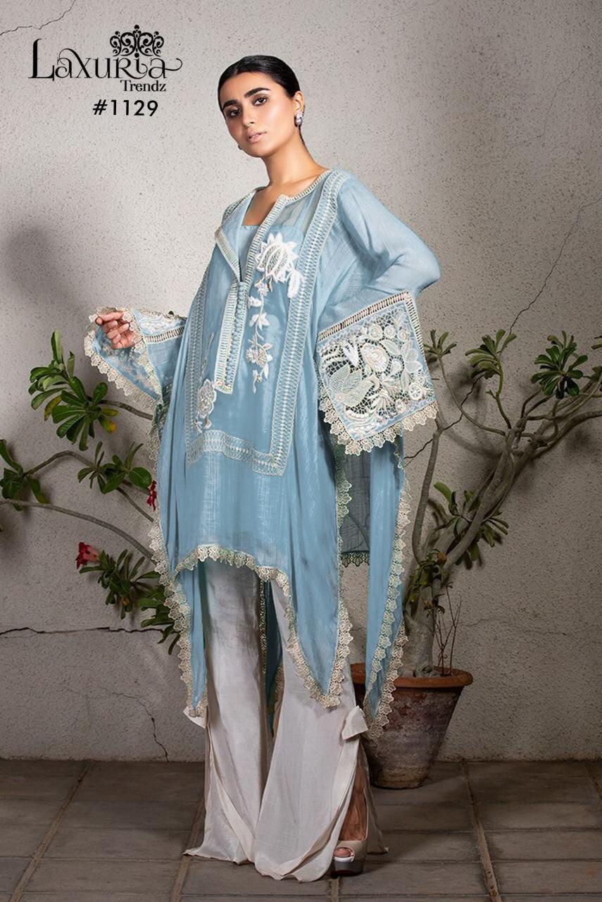 Laxuria Trendz Presents D No 1129 Georgette Classic Designer Kurti With Plazzo Concept