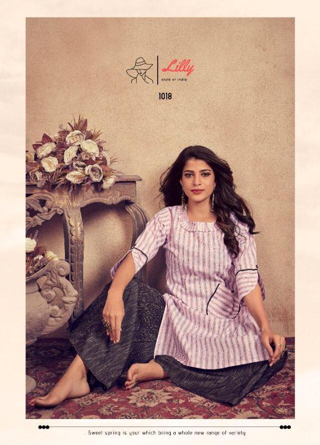 Lilly Style Of India Presents Meetu Cotton Embroidery Work Kurti With Pant Plazzo Catalogs Exporter