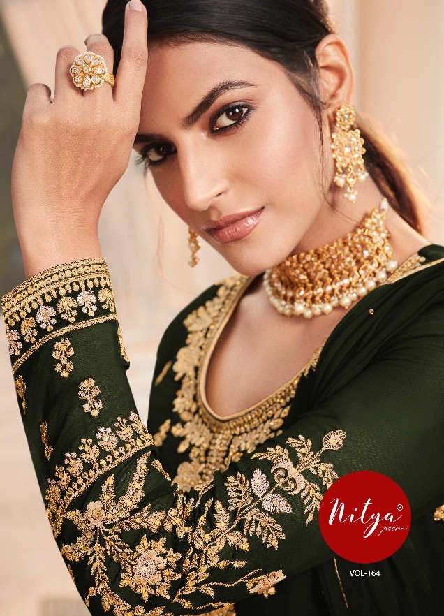 Lt Nitya Presents Vol 164 Designer Georgette Party Wear Heavy Salwar Suits Exporter