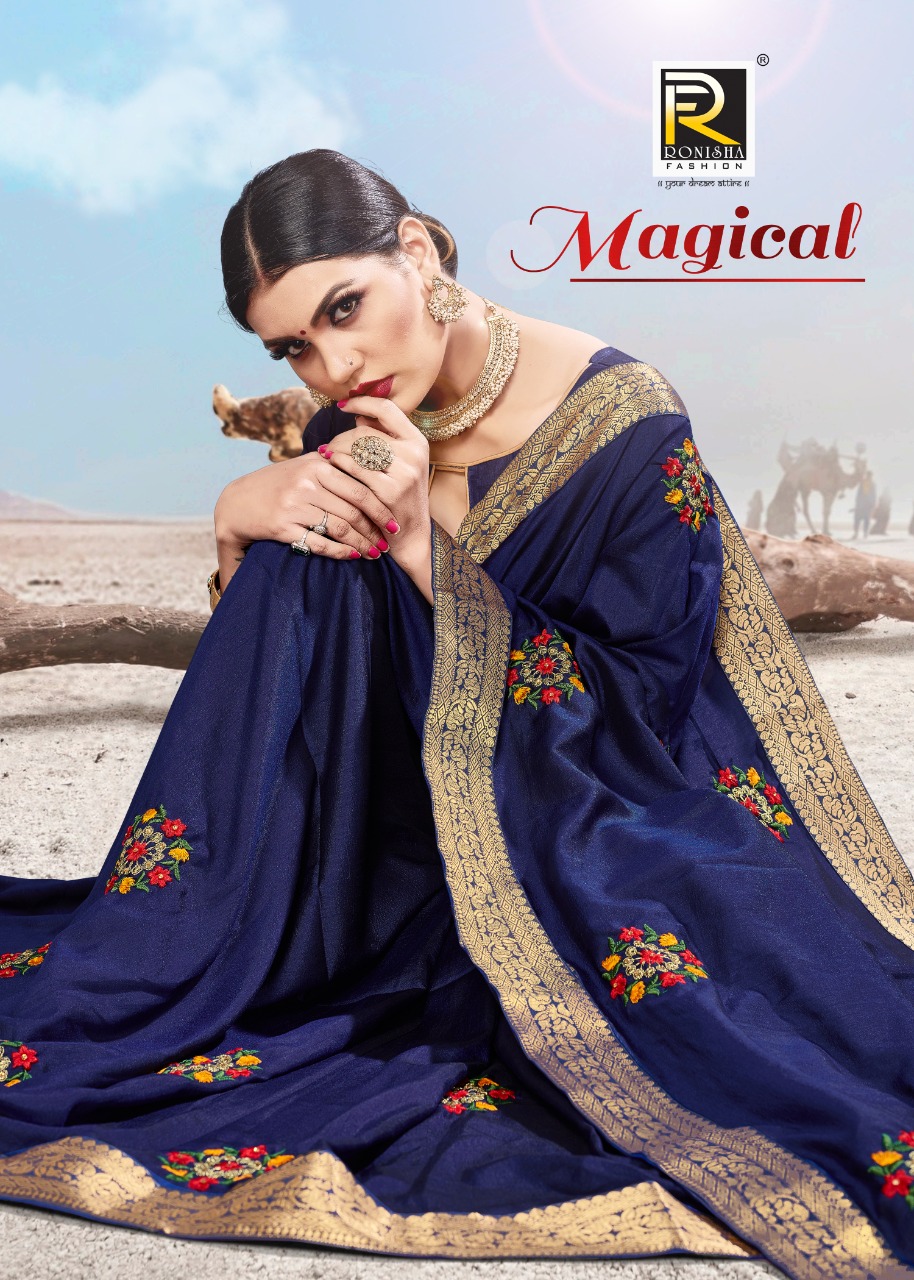 Magical By Ranjna Saree Designer Vichitra Silk Saree At Wholesale Price