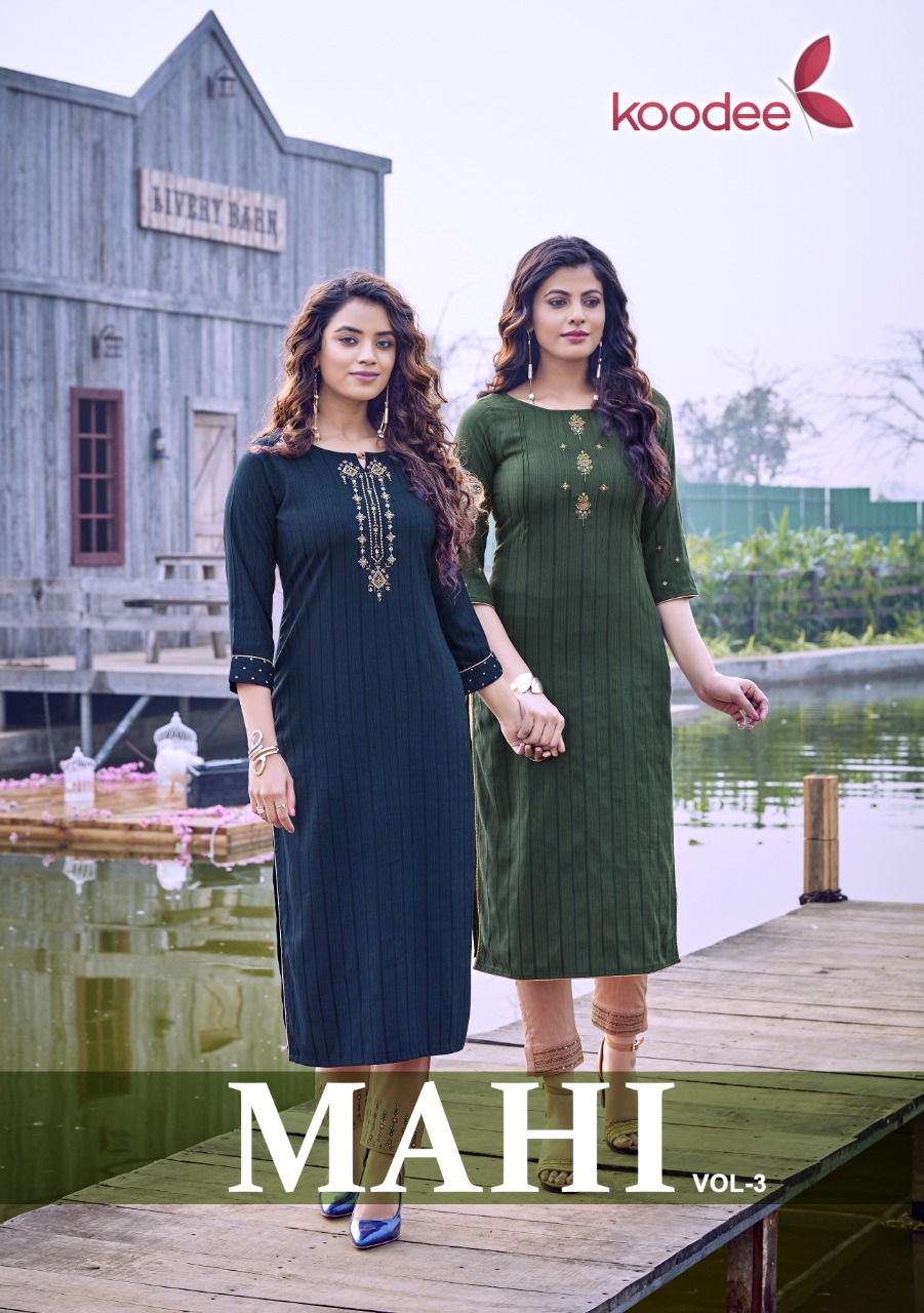 Mahi Vol 3 By Koodee Fancy Viscose Pretty Look Exclusive Kurti With Pant For Girls