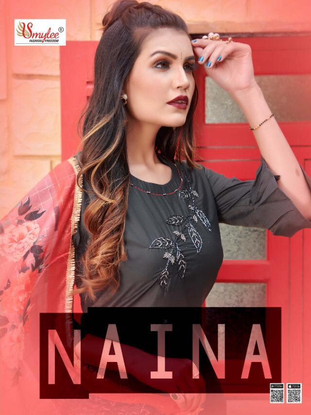 Naina By Rung Charming Look Heavy Silk Kurti With Dupatta At Wholesale Rate