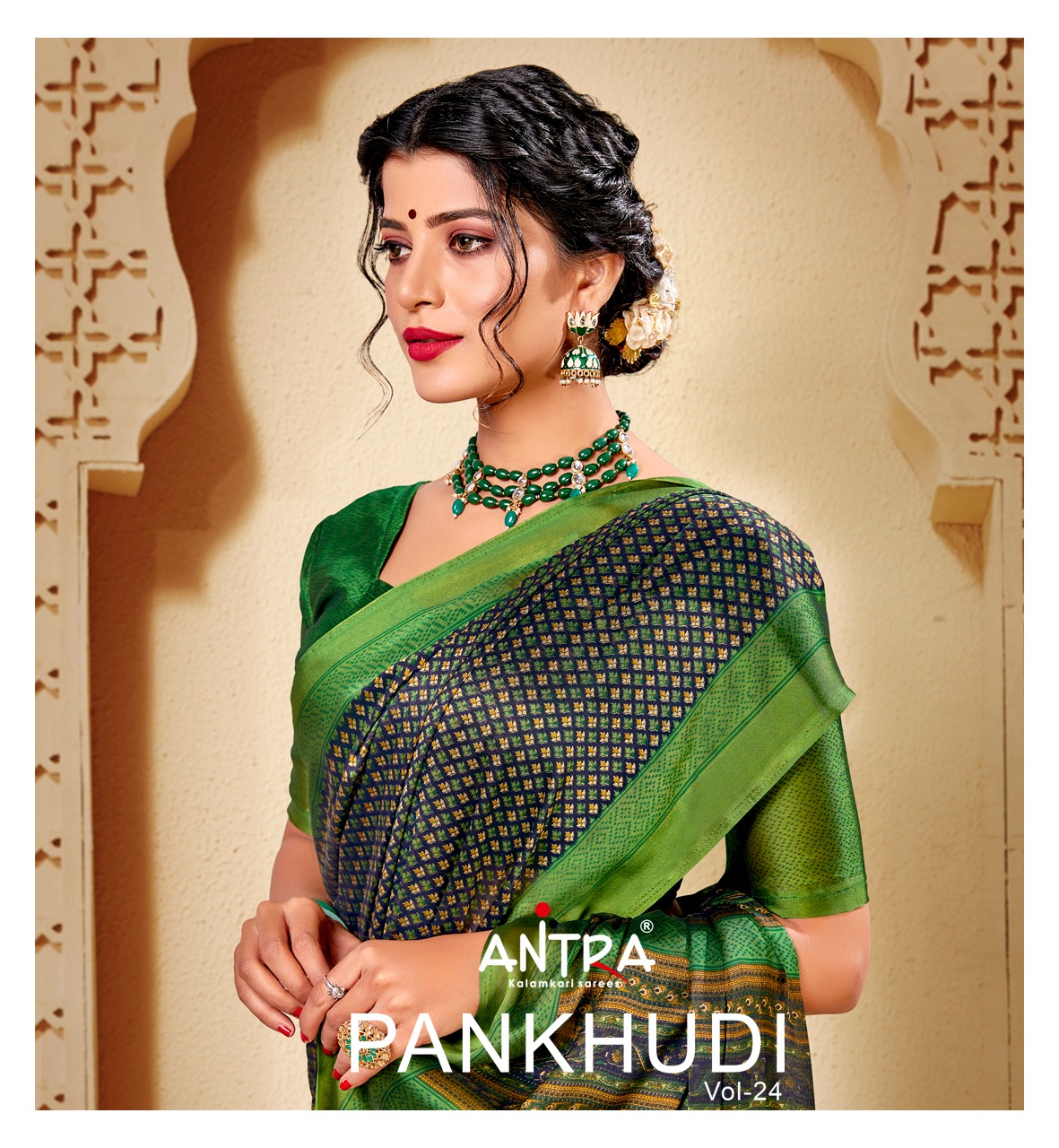 Pankhudi Vol 24 By Antra Elegant Look Black Rangoli Fancy Print Saree