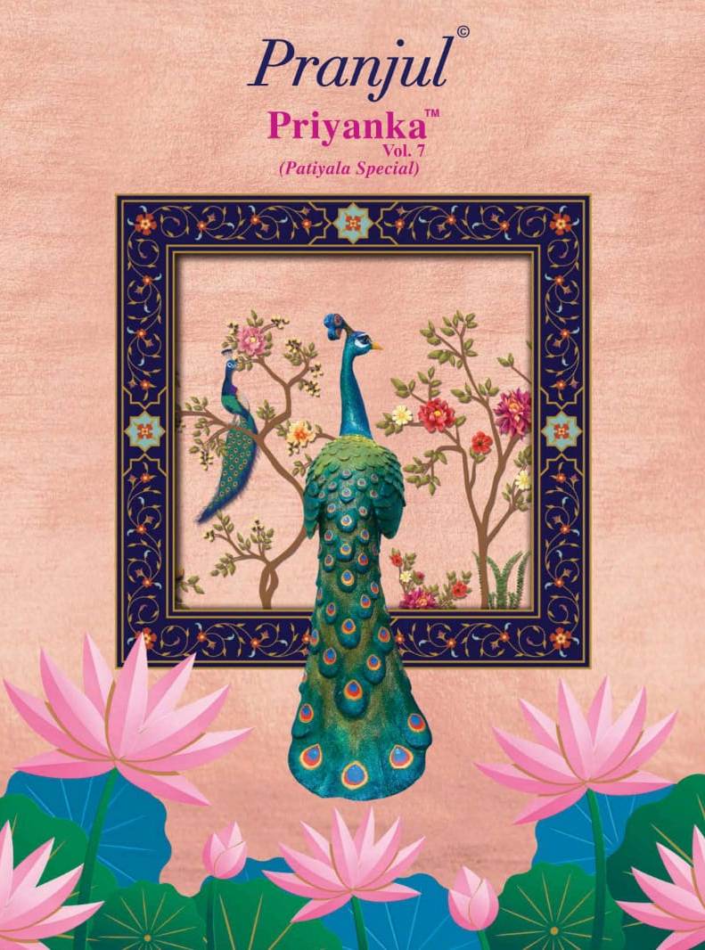 Pranjul Craetions Priyanka Vol 7 Cotton Readymade Patiyala Bottom Salwar Suits Catalogs