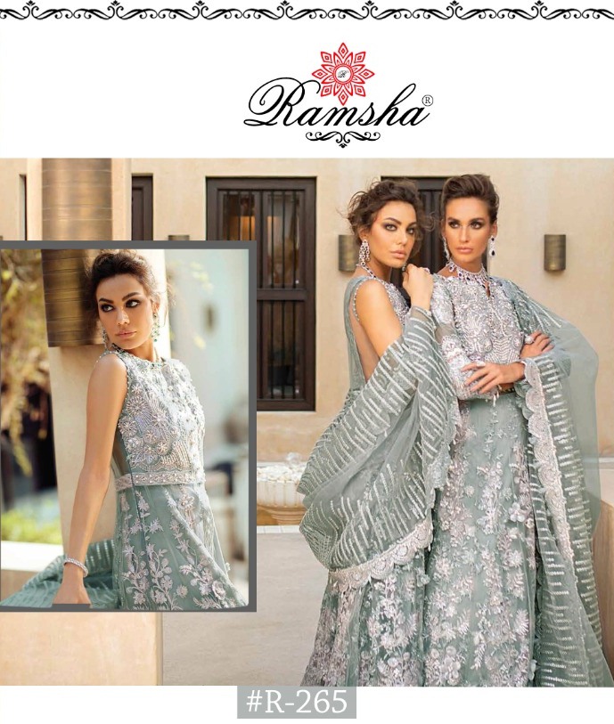 Ramsha Presents R265-r268 Series Net Georgette Embroidery Work Salwar Suits