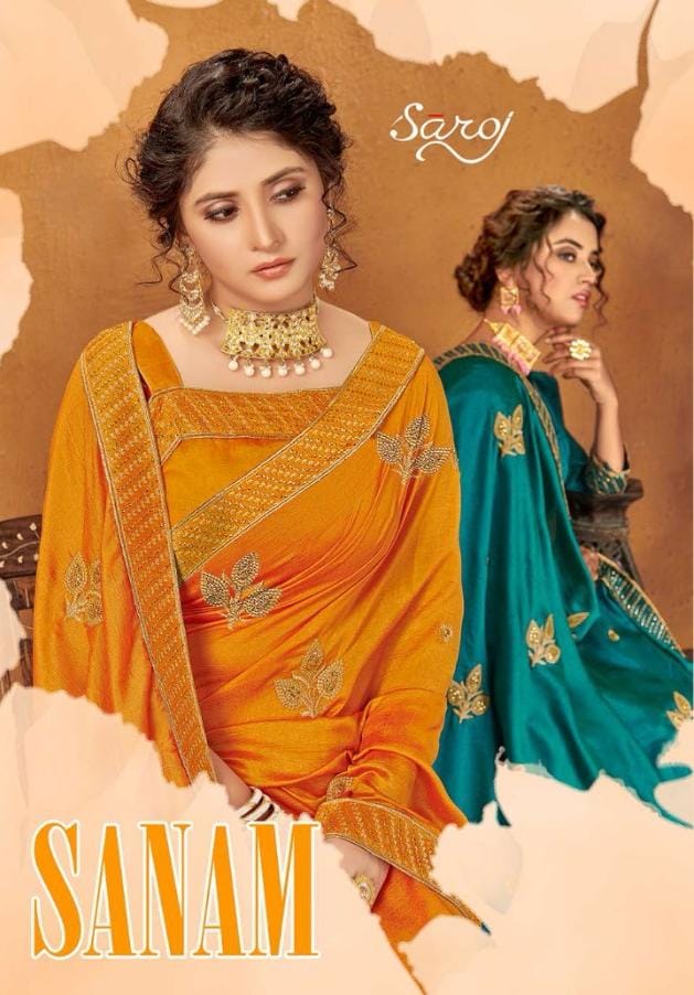 Saroj Launch Sanam Vichitra Silk Designer Saree Wholesaler