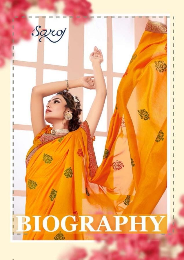 Saroj Presenting Biography Vichitra Silk Designer Rich Look Stylish Saree Trader