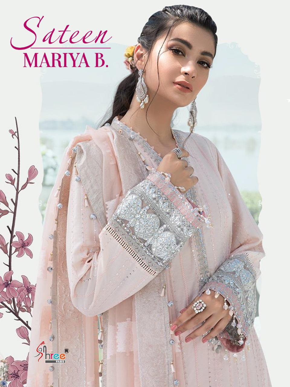 Sateen Maria B By Shree Fabs Jam Cotton Pakistani Dress Materials