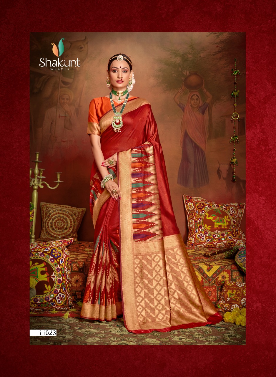 Shakunt Launching Paaro Traditional Wear Indian Look Art Silk Saree Trader