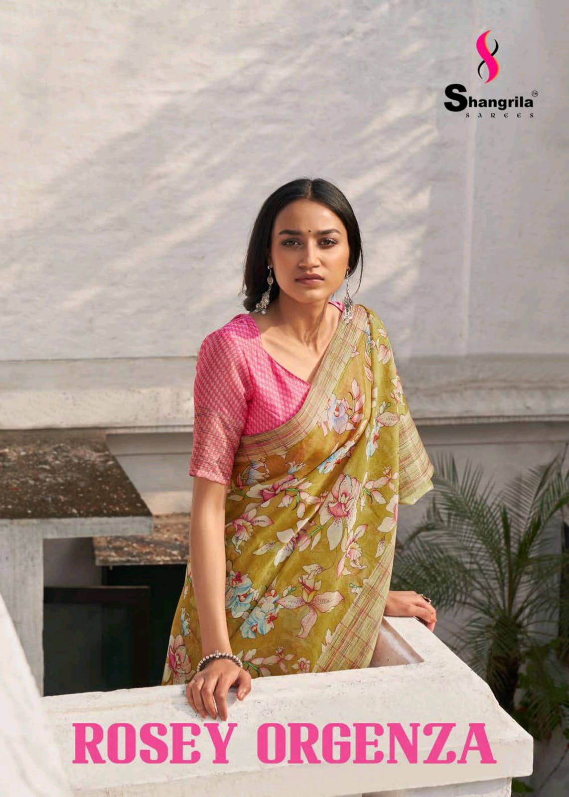 Shangrila Launch Rosey Orgenza Digital Floral Print Organza With Weaving Border Saree