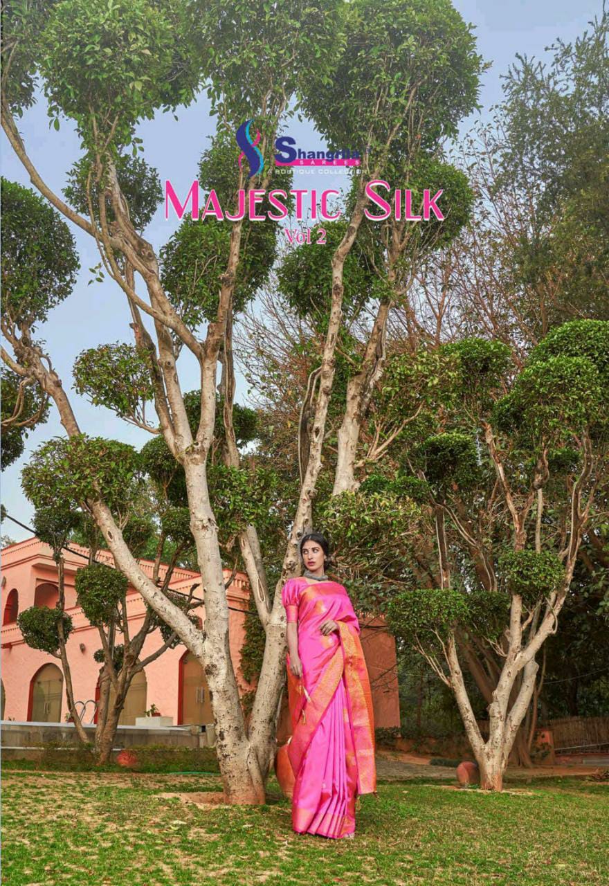 Shangrila Majestic Silk Vol 2 Trendy Colour Kanchipuram Soft Silk Saree At Wholesale Price