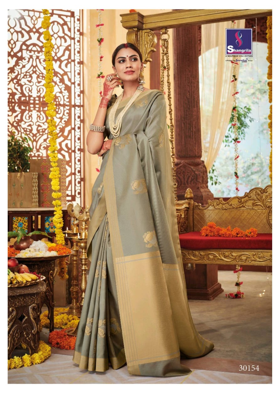 Shangrila Presents Naisha Silk Handloom Silk Looking Rich Exclusive Saree