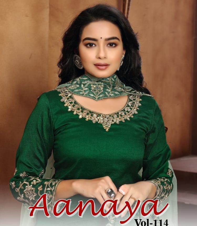 Twisha Presents Aanaya Vol 114 Art Silk Glamours Look Designer Salwar Suits Catalogs