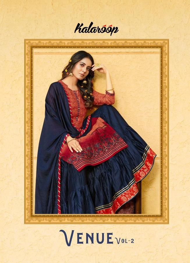 Venue Vol 2 By Kalaroop Rayon Cotton Readymade Lehanga Stylish Suits