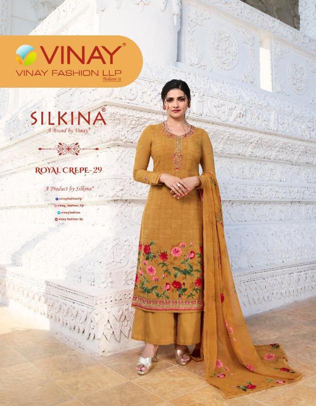 Vinay Silkina Royal Crepe Vol 29 12571-12578 Series Women Fashion Suits Wholesaler