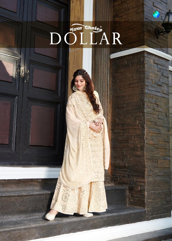 Your Choice Launch Dollar Party Wear Glamours Look Georgette Salwar Suits Wholesaler