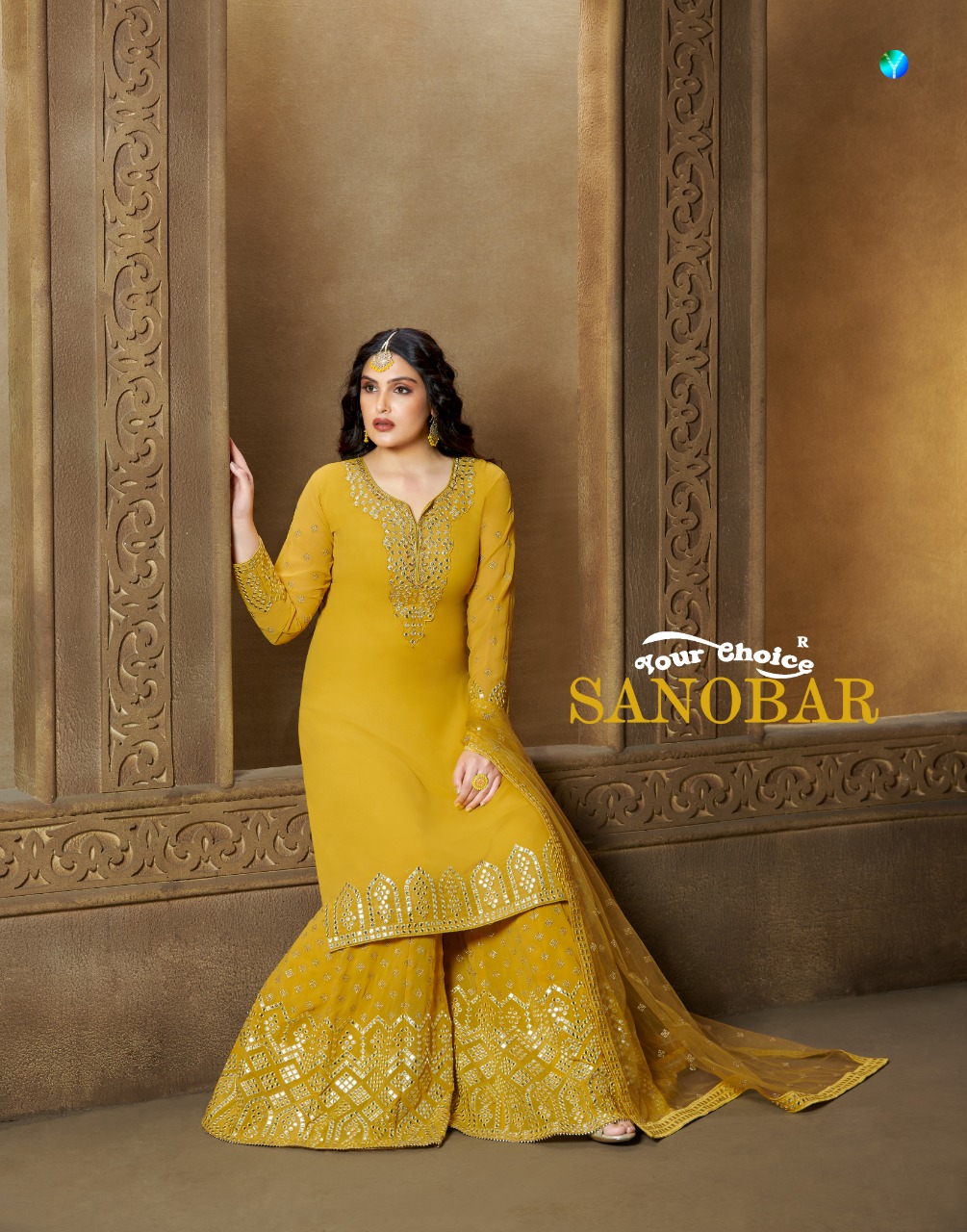 Your Choice Sanobar Georgette Festival Wear Sarara Style Salwar Suits Classy Look