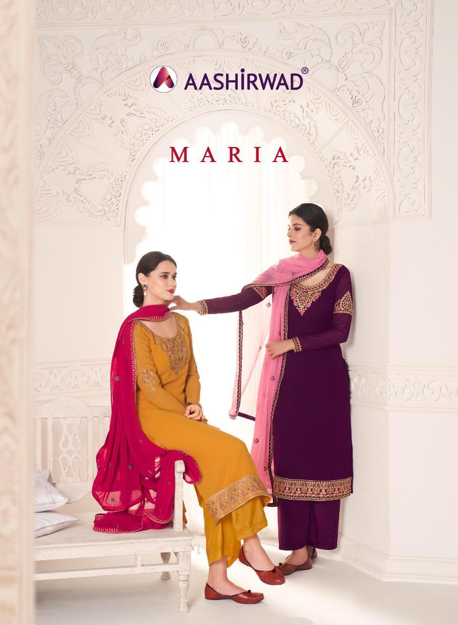 Aashirwad Creation Maria 8332-8337 Series Georgette Long Salwar Kameez Catalog Store