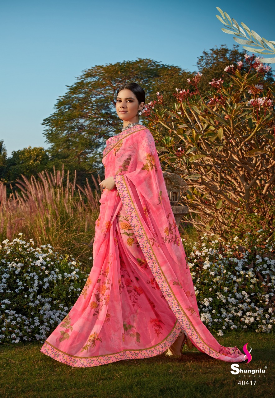 Anupriya By Shangrila Chiffon Fancy Printed With Satin Lace Saree Catalogs