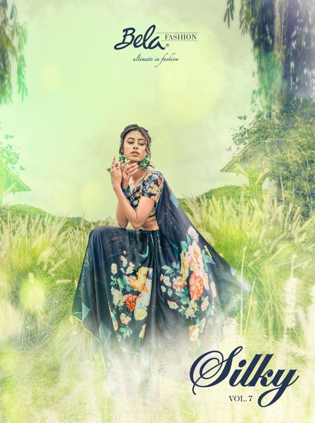 Bela Fashion Launch Silky Vol 7 Satin Silk Digital Print Classy Look Saree Catalogs