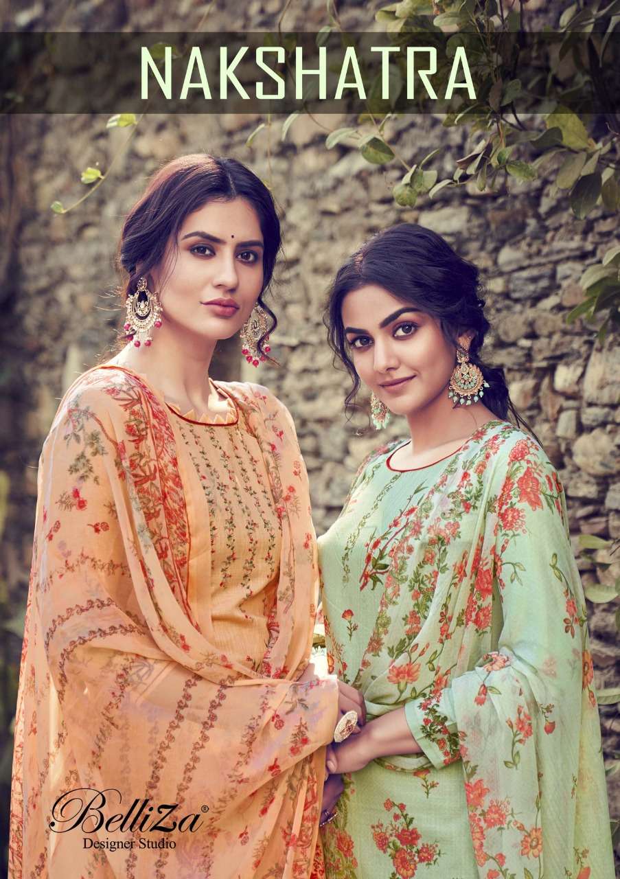 belliza designer nakshatra cotton linen latest design of ladies suits wholesale store 