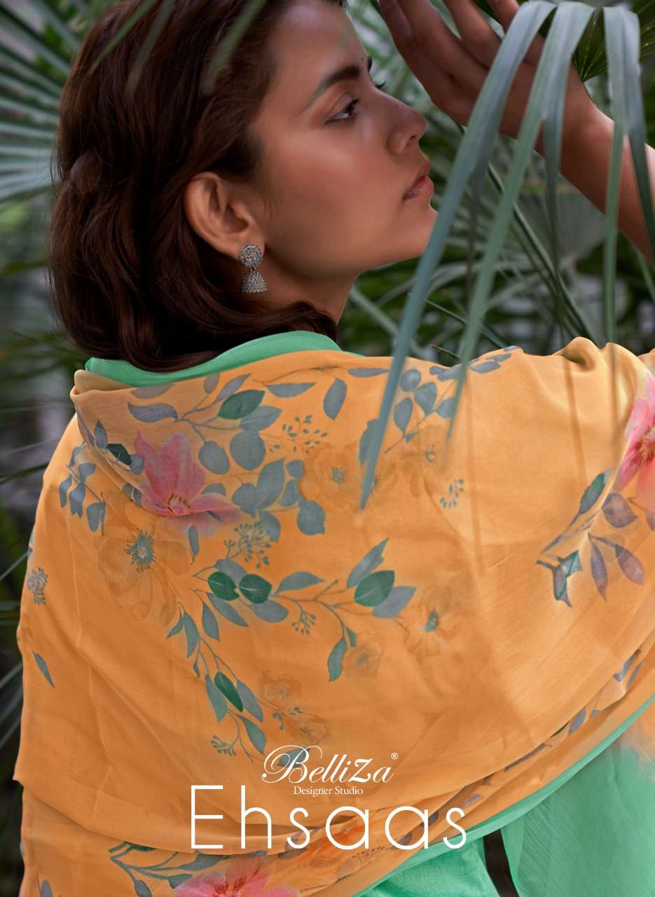 belliza ehsaas jam cotton print with embroidery summer wear dress materials