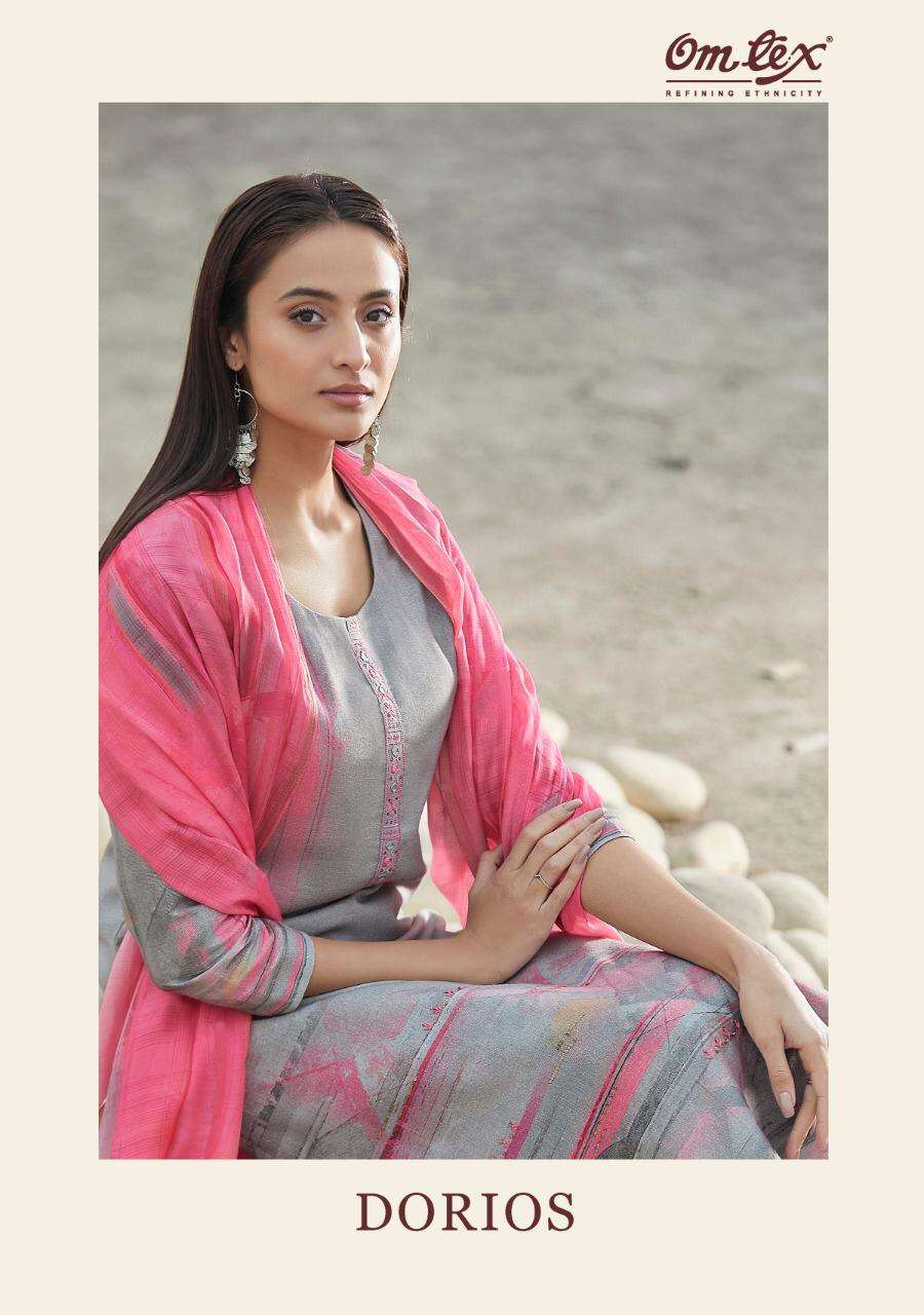 dorios by omtex linen cotton handwork summer wear fancy salwar kameez