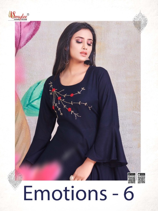 Emotions Vol 6 By Rung Rayon Slub Long Pattern Latest Kurti For Girls Collections