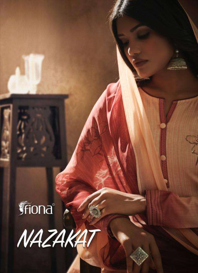 fiona launch nazakat jam silk with handwork dress materials 