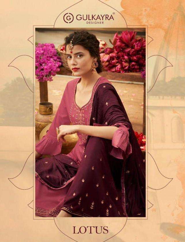 gulkayra designer lotus jam silk plazzo style ladies dresses wholesaler