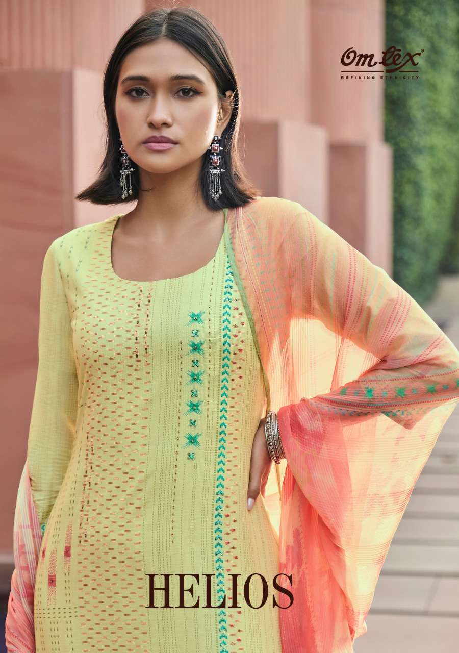 helios by omtex linen with handwork exclusive suits wholesaler