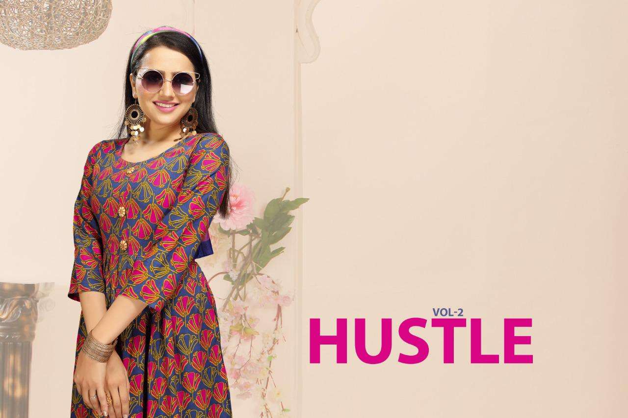  HUSTLE VOL.2 by fashion talk heavy rayon kurti catlog wholesaler best rate surat