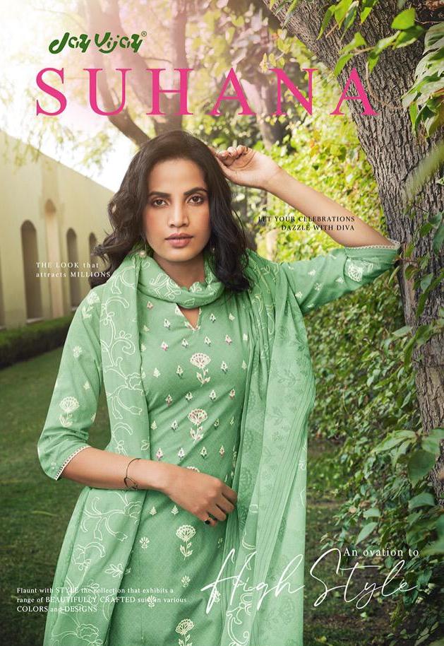 Jay Vijay Launch Suhana Pure Lawn Cotton Print Heavy Dress Materials In Surat