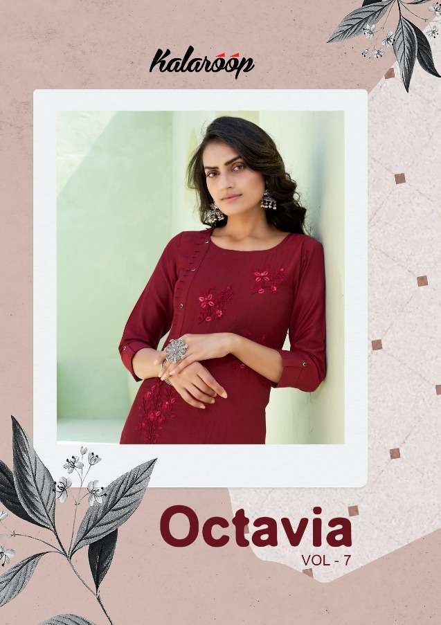 kalaroop octavia vol 7 silk handwork daily wear women kurtis