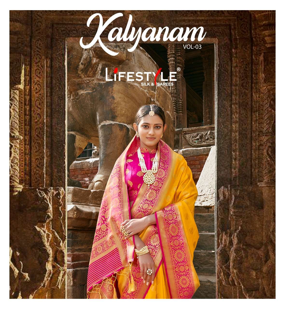 kalyanam vol 3 by lifestyle nylone silk traditional wear saree collection