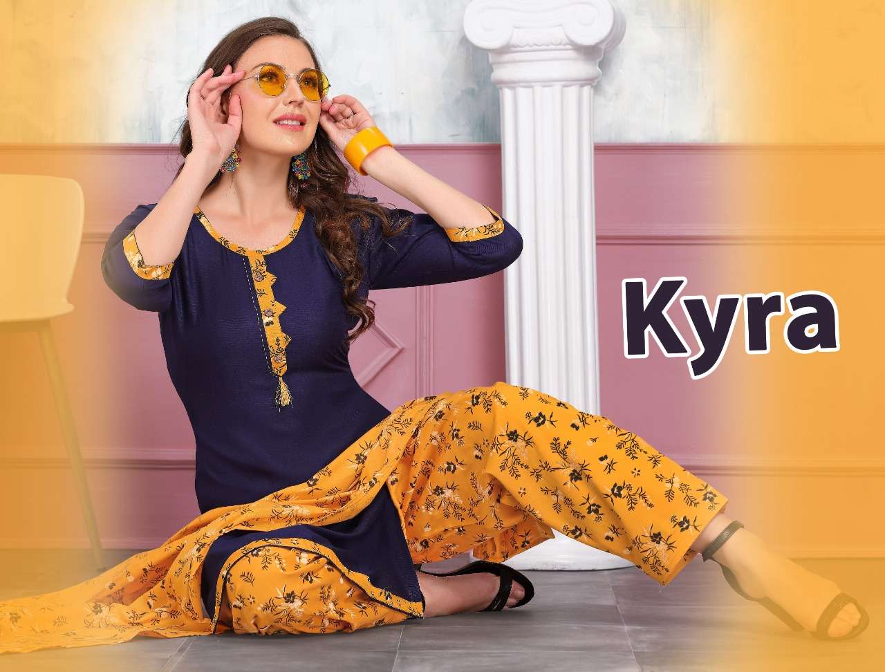 kyraa by trendy heavy rayon readymade suit catalog collection wholesaler best rate 