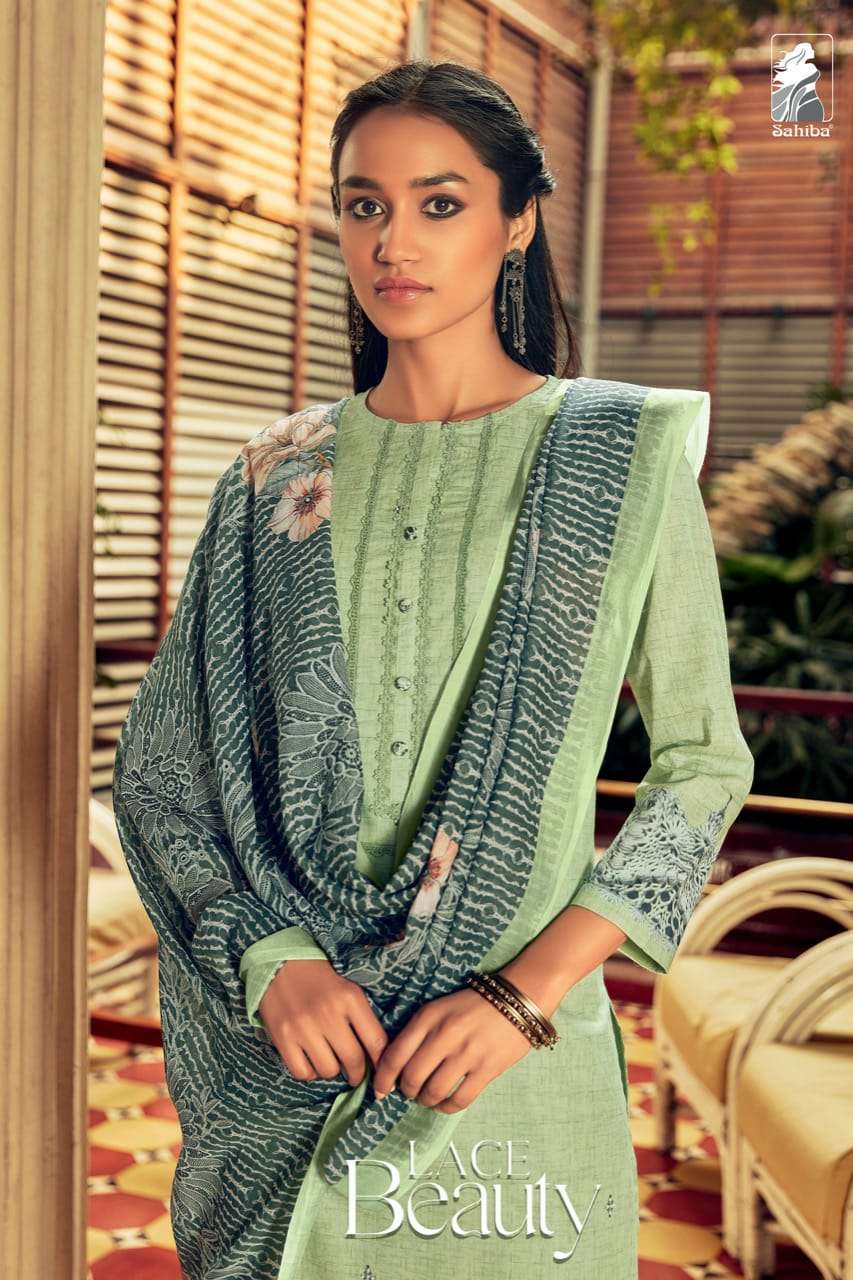 lace beauty by sahiba cambric cotton with hand work suits for 2021 summer wear