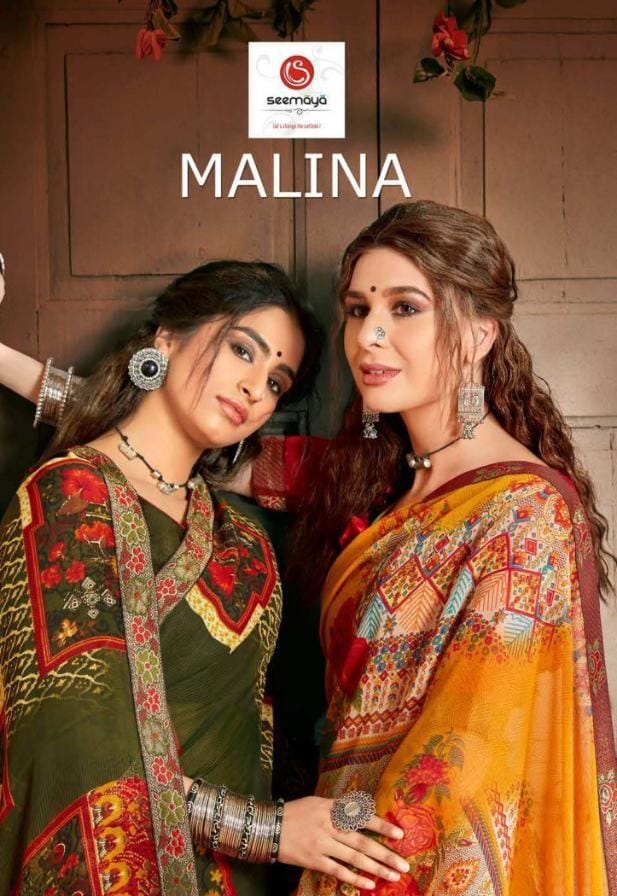 Malina By Seemaya Fancy Georgette Regular Wear Saree At Low Range