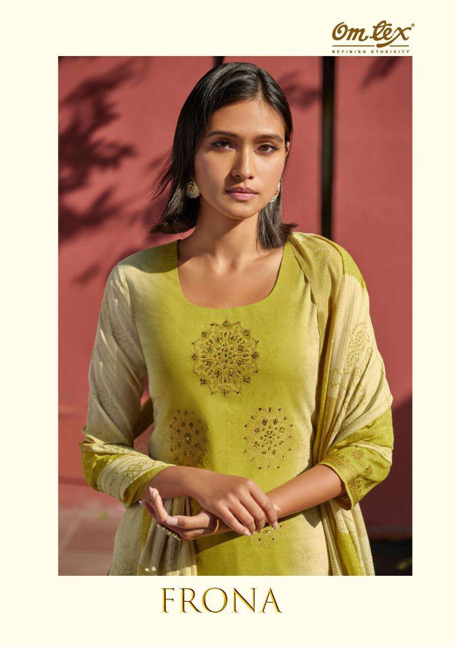 omtex frona handloom cotton jacquard exclusive suits wholesaler