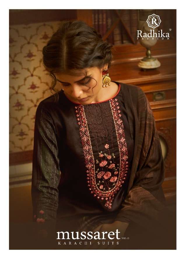 radhika mussaret vol 13 by azara jam cotton designer fancy dress collection