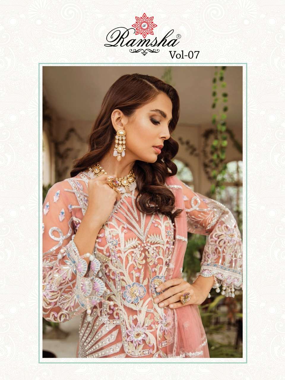 ramsha vol 7 series 291-294 georgette net pakistani suits wholesaler