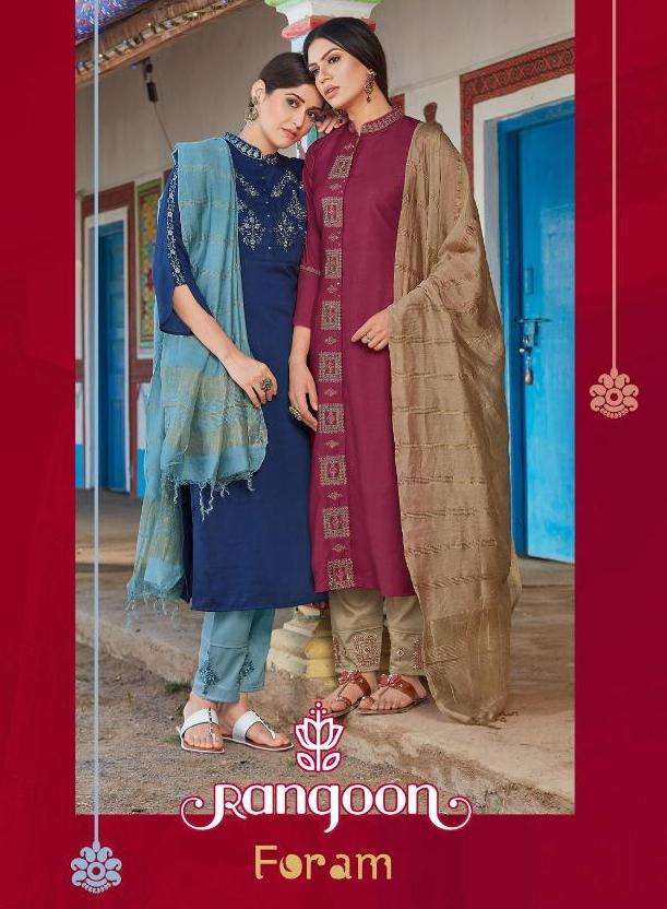 rangoon foram elegant look readymade women salwar kameez catalog 