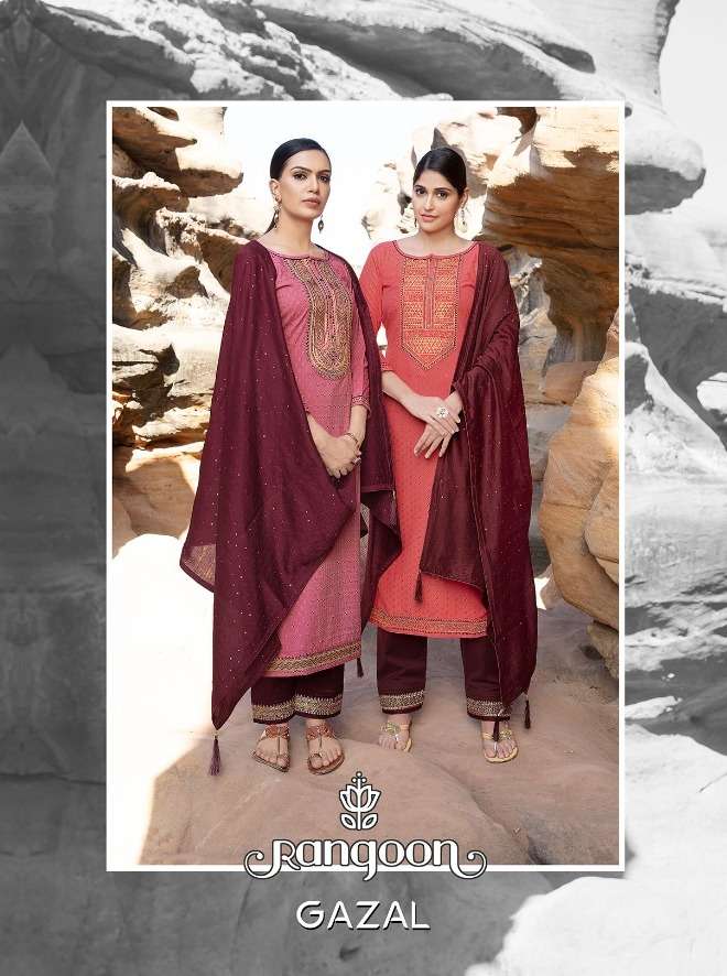 rangoon gazal silk cotton weaving readymade summer wear salwar suits 