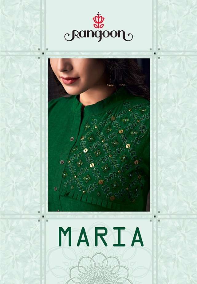 rangoon present maria pure cotton work kurti with pant collection