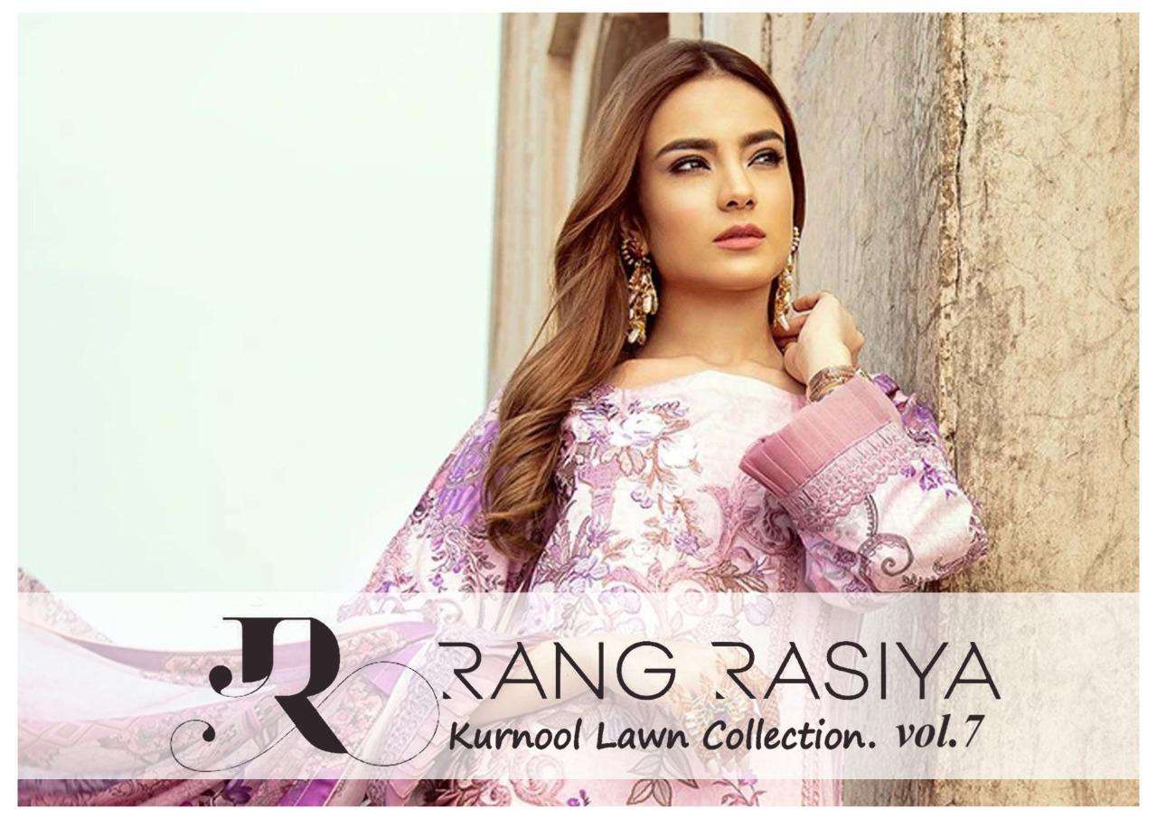 rangrasiya kurnool lawn vol 7 pure lawn pakistani daily wear dress materials